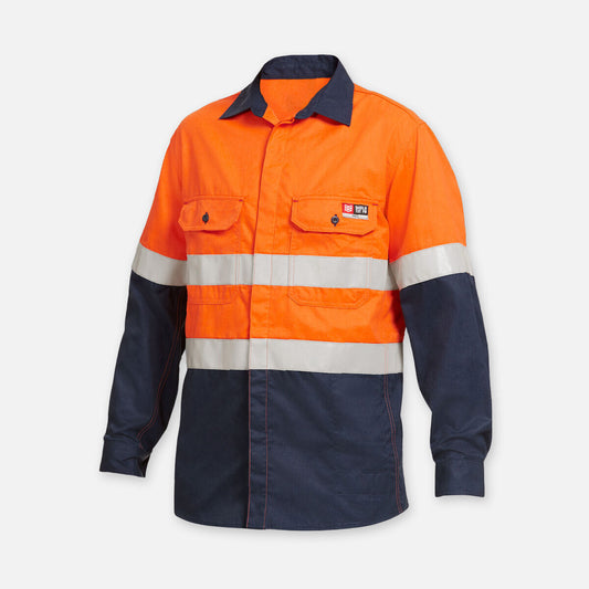 SHIELDTEC FR HI VIS 2 TONE OPEN FRONT TAPED SHIRT