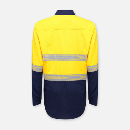 SHIELDTEC LENZING FR HI VIS 2TONE OPEN FRONT TAPED SHIRT