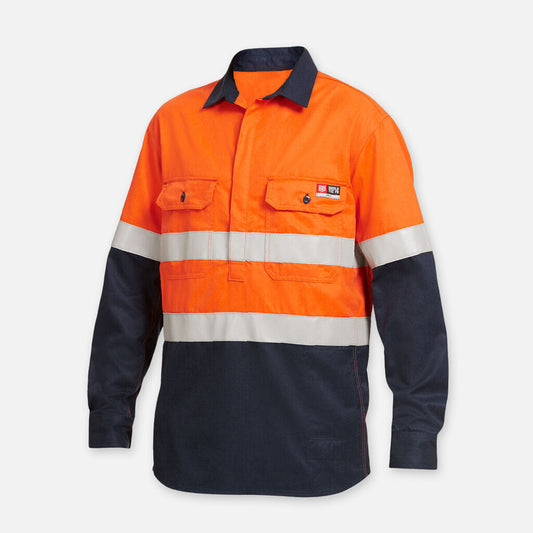 ShieldTec FR Hi Vis 2 Tone Closed Front Taped Shirt