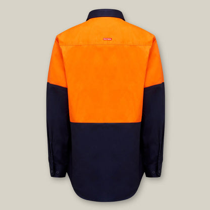 Core Hi-Vis Long Sleeve Heavyweight Cotton Drill Shirt