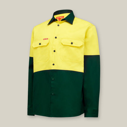 Core Hi-Vis Long Sleeve Heavyweight Cotton Drill Shirt