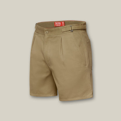 Relaxed Fit Cotton Drill Short With Side Tabs