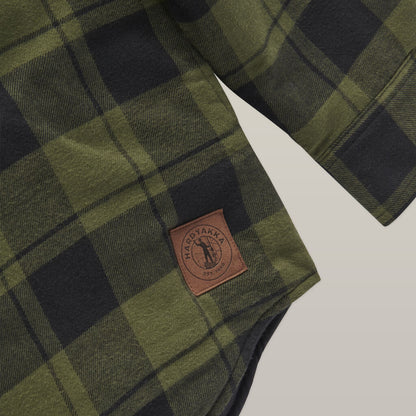 QUILTED FLANNEL HOODED SHACKET