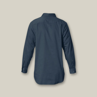 Long Sleeve Closed Front Cotton Drill Work Shirt