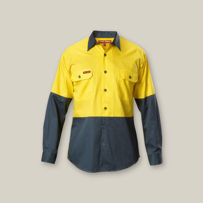 KOOLGEAR HI-VIS 2 TONE VENTED LONG SLEEVE SHIRT