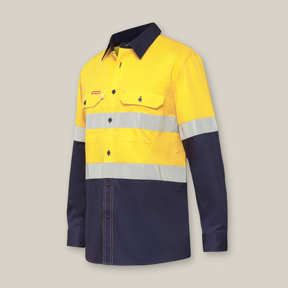 KOOLGEAR HI-VIS 2 TONE TAPED VENTED LONG SLEEVE SHIRT