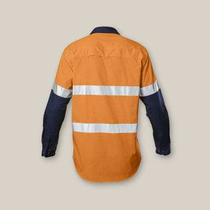 KOOLGEAR HI-VIS 2 TONE VENTED TAPED LONG SLEEVE COTTON SHIRT