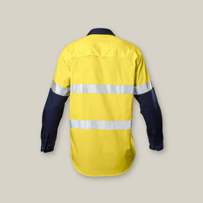 KOOLGEAR HI-VIS 2 TONE VENTED TAPED LONG SLEEVE COTTON SHIRT