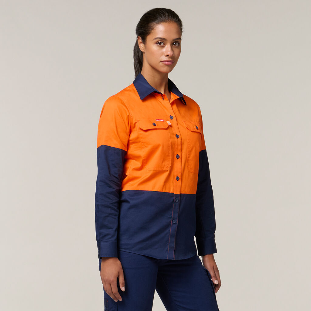 WOMEN'S KOOLGEAR 2 TONE HI-VIS VENTED LONG SLEEVE SHIRT