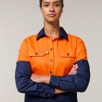 WOMEN'S KOOLGEAR 2 TONE HI-VIS VENTED LONG SLEEVE SHIRT