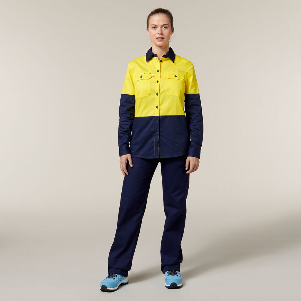 WOMEN'S KOOLGEAR 2 TONE HI-VIS VENTED LONG SLEEVE SHIRT