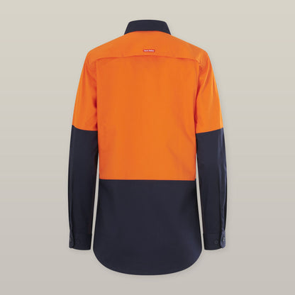 Womens Long Sleeve Hi Vis 2 Tone Vented Shirt