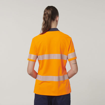 Womens Short Sleeve Hi Vis Taped Polo