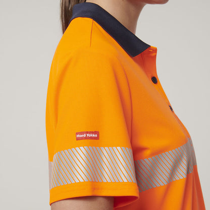 Womens Short Sleeve Hi Vis Taped Polo