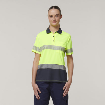 Womens Short Sleeve Hi Vis Taped Polo