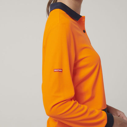 Womens Long Sleeve Hi Vis Polo