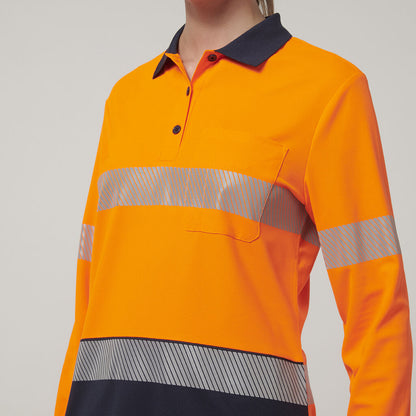 Womens Long Sleeve Hi Vis Taped Polo