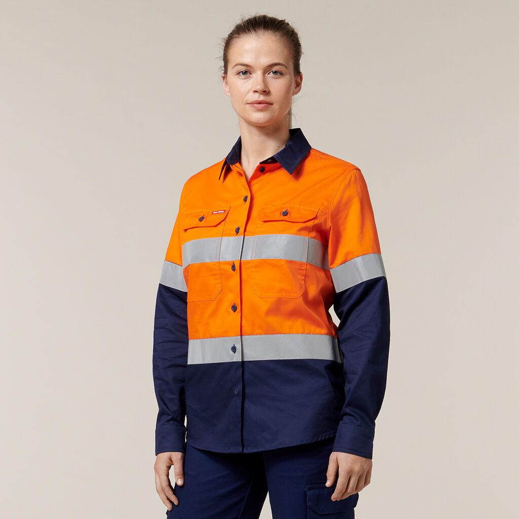 Women's Hi-Vis Lightweight 2 Tone Taped Long Sleeve Shirt