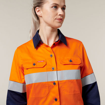 Women's Hi-Vis Lightweight 2 Tone Taped Long Sleeve Shirt