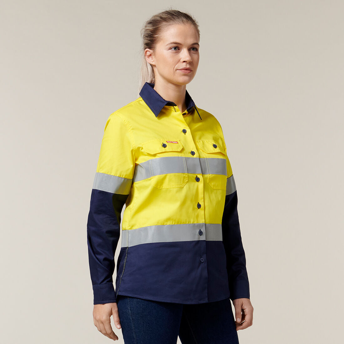 Women's Hi-Vis Lightweight 2 Tone Taped Long Sleeve Shirt