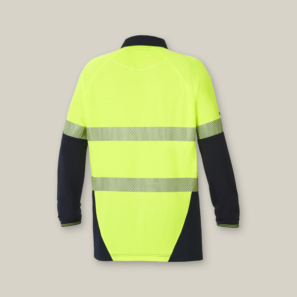 KOOLGEAR HI-VIS 2 TONE TAPED VENTED LONG SLEEVE POLO
