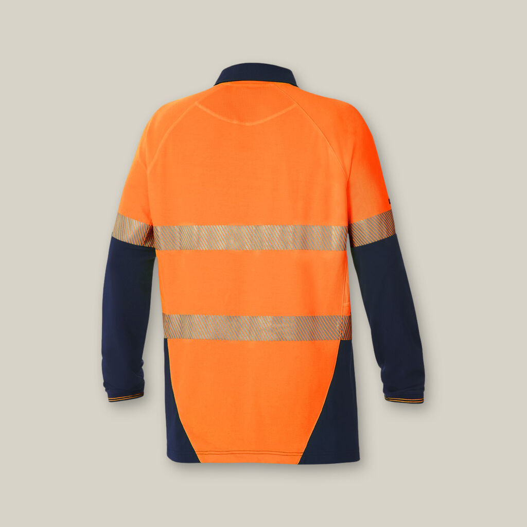 KOOLGEAR HI-VIS 2 TONE TAPED VENTED LONG SLEEVE POLO