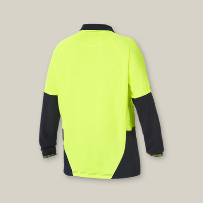 KOOLGEAR HI-VIS 2 TONE VENTED LONG SLEEVE POLO