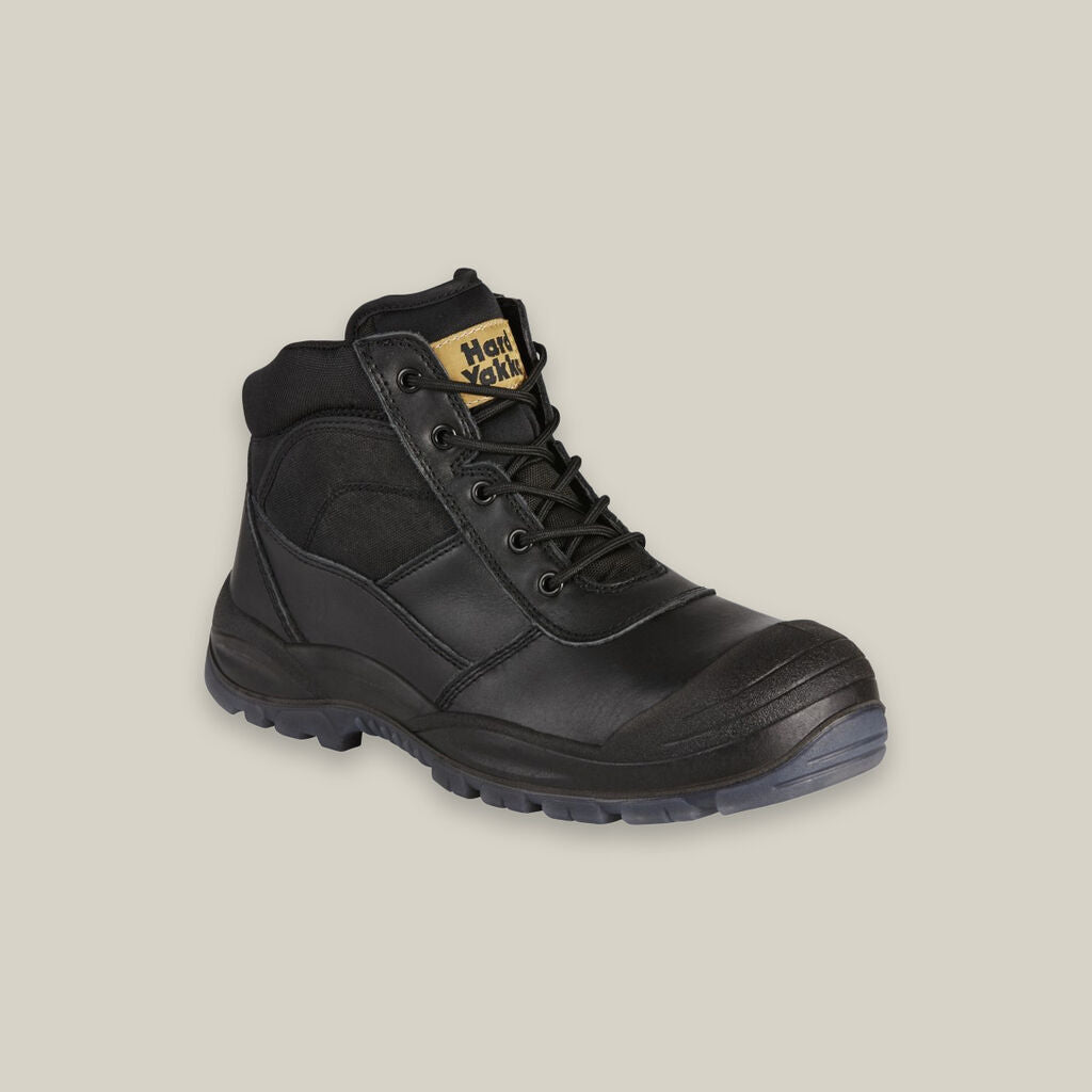 Utility Zip Sided Steel Toe Safety Boot - Black