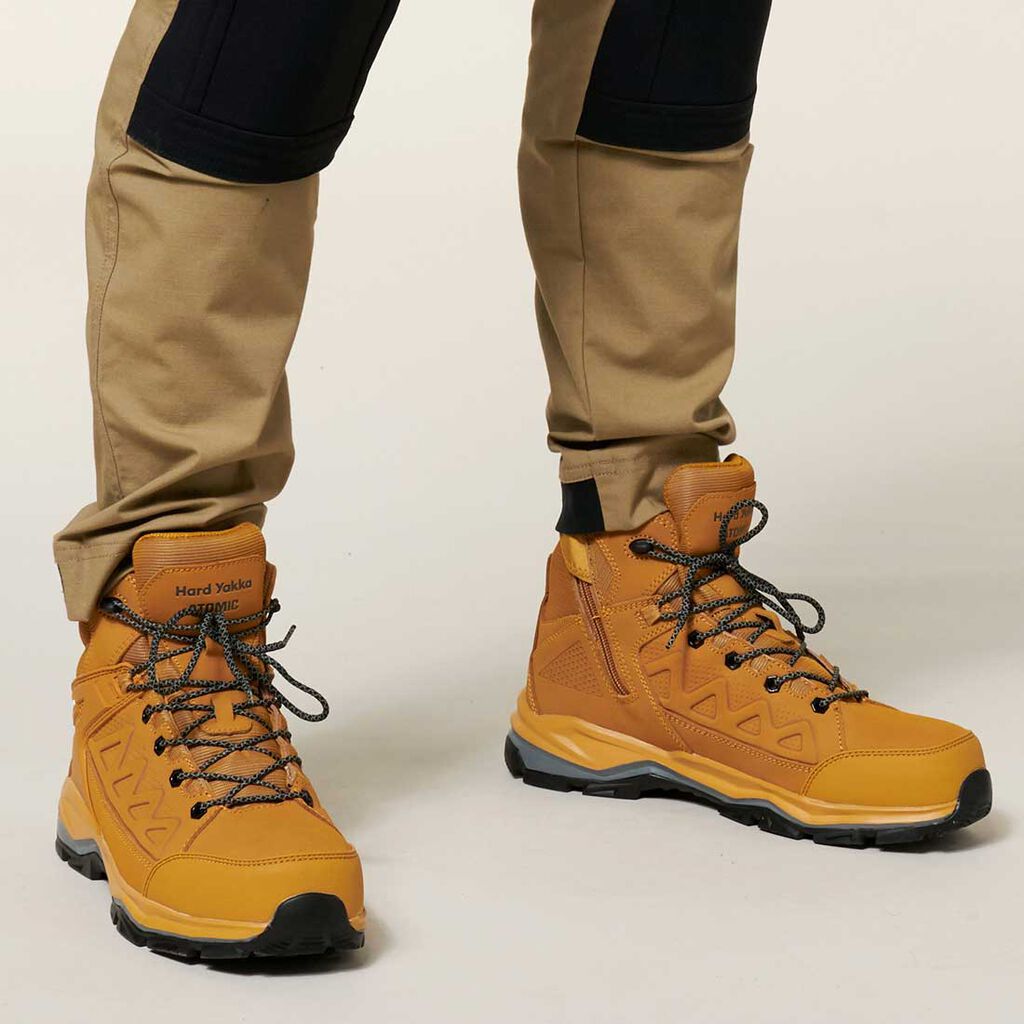 Atomic Hybrid Lace Up & Side Zip Safety Boot - Wheat